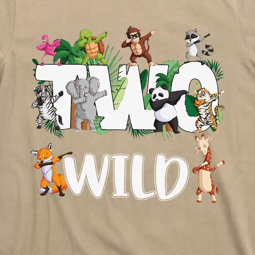 Two Wild Animals Safari 2 Years Jungle 2nd Second Birthday T-Shirt