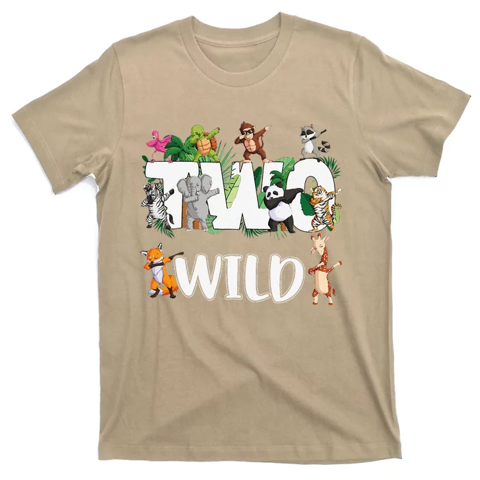 Two Wild Animals Safari 2 Years Jungle 2nd Second Birthday T-Shirt