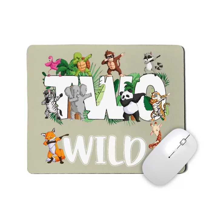 Two Wild Animals Safari 2 Years Jungle 2nd Second Birthday Mousepad