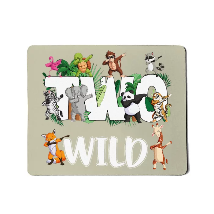 Two Wild Animals Safari 2 Years Jungle 2nd Second Birthday Mousepad