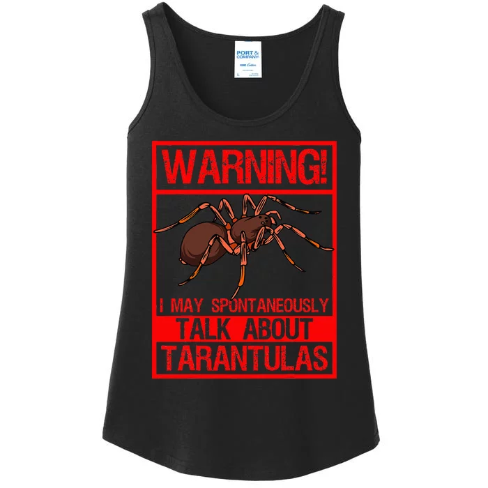 Tarantula Warning Arachnid Hairy Spiders Entomologist Ladies Essential Tank