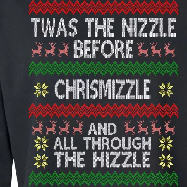 Twas The Nizzle Before Chrismizzle Ugly Christmas Cropped Pullover Crew