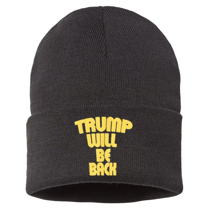 Trump Will Be Back Patriotic Sustainable Knit Beanie