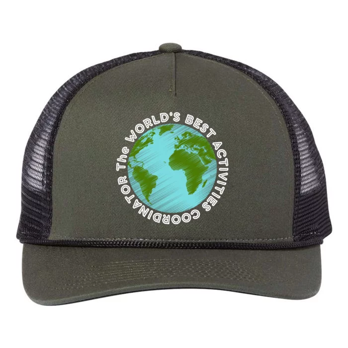 WORLD'S BEST ACTIVITIES COORDINATOR Retro Rope Trucker Hat Cap