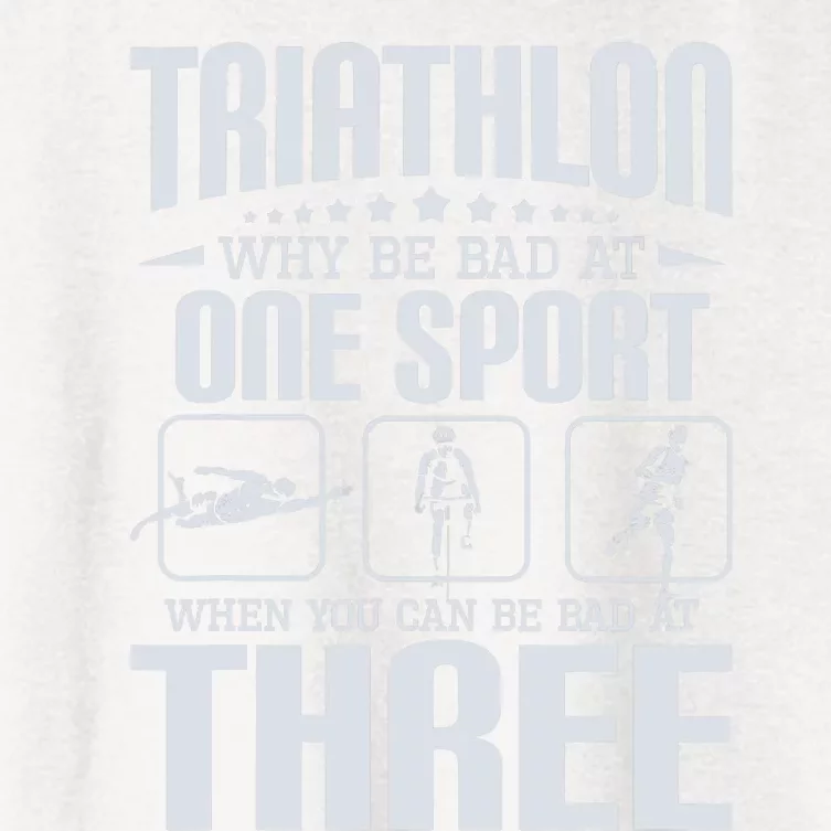 Triathlon Why Be Bad At One Sport - Triathlete Sports Lover Women's Crop Top Tee