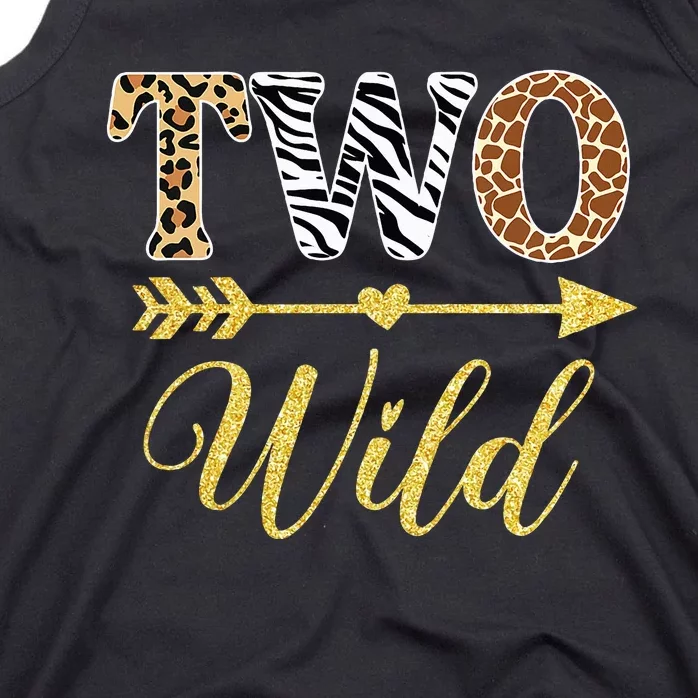 Two Wild Birthday Outfit Zoo Themed 2nd Birthday Tank Top