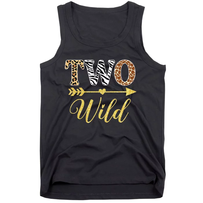 Two Wild Birthday Outfit Zoo Themed 2nd Birthday Tank Top