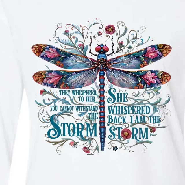 They Whispered Butterfly Dragonfly Pattern Boho Dragonfly Womens Cotton Relaxed Long Sleeve T-Shirt