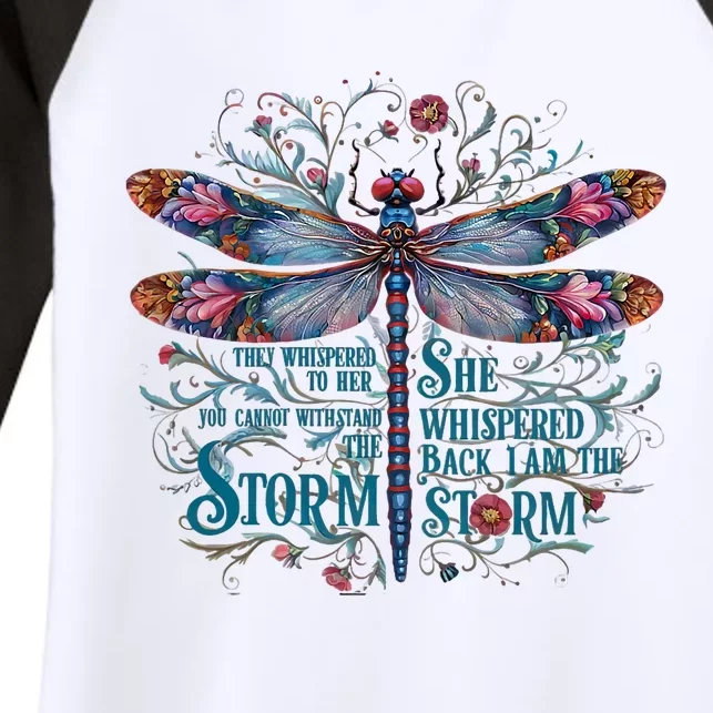 They Whispered Butterfly Dragonfly Pattern Boho Dragonfly Women's Tri-Blend 3/4-Sleeve Raglan Shirt