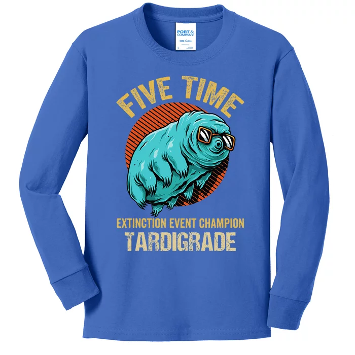 Tardigrade Water Bear Extinction Event Champion Microbiology Kids Long Sleeve Shirt