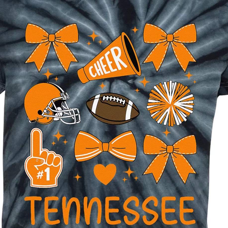 Tennessee Women Bow Orange For Tn Lovers Gift Kids Tie-Dye T-Shirt