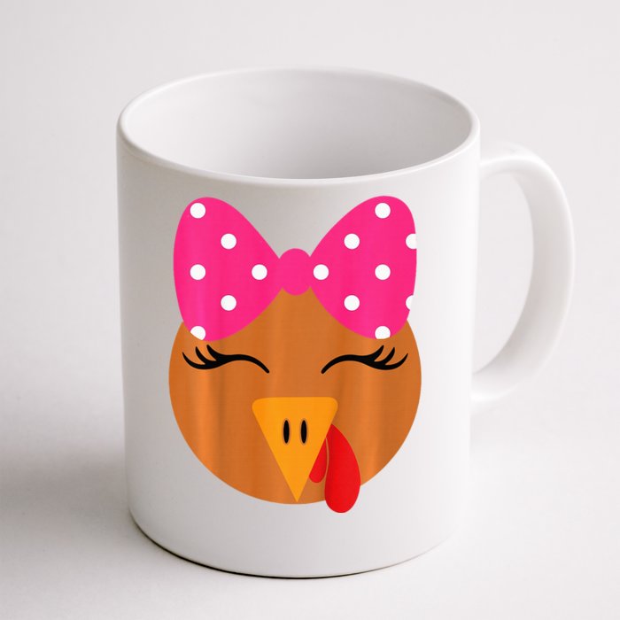 Turkey with Bow for Toddler Thanksgiving Baby Front & Back Coffee Mug