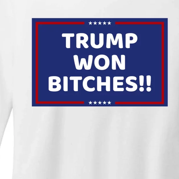 Trump Won Bitches !! Trump 2024 Womens CVC Long Sleeve Shirt