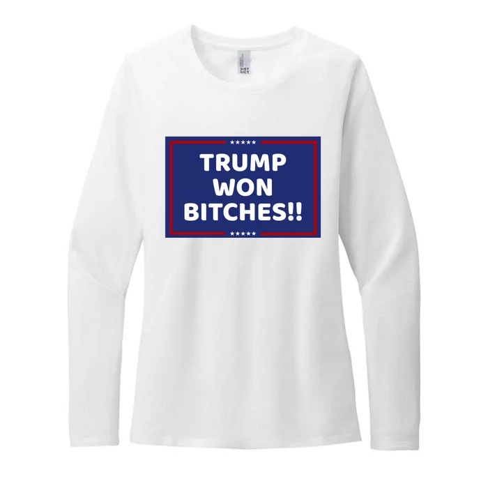 Trump Won Bitches !! Trump 2024 Womens CVC Long Sleeve Shirt