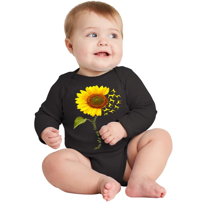 Treeing Walker Coonhound Sunflower Baby Long Sleeve Bodysuit