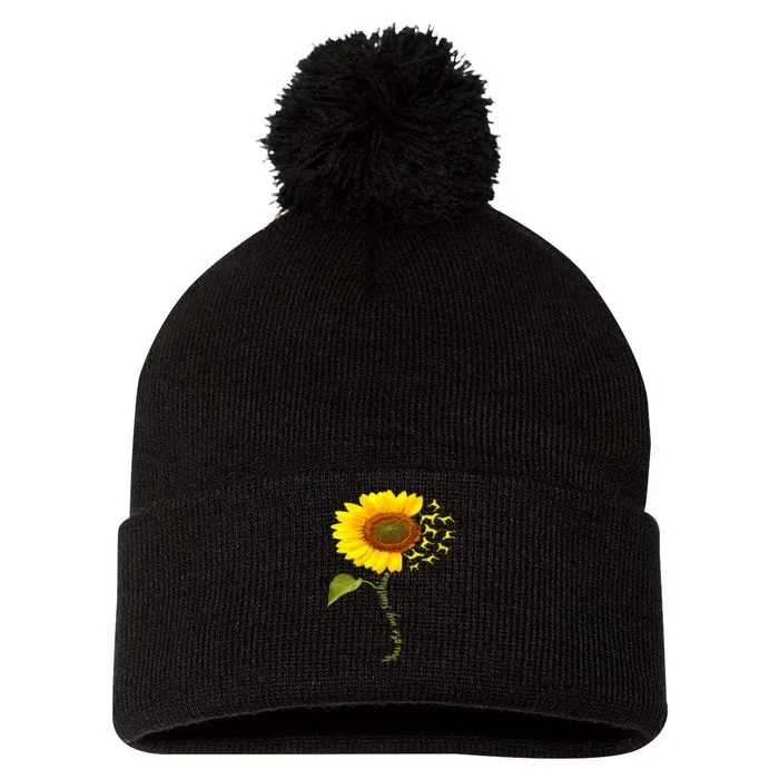 Treeing Walker Coonhound Sunflower Pom Pom 12in Knit Beanie