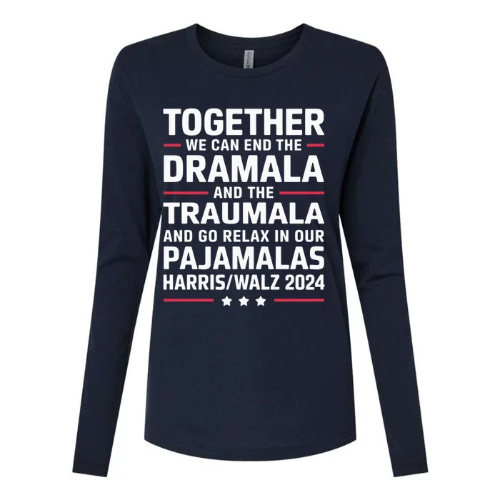 Together We Can End The Dramala And The Traumala Womens Cotton Relaxed Long Sleeve T-Shirt