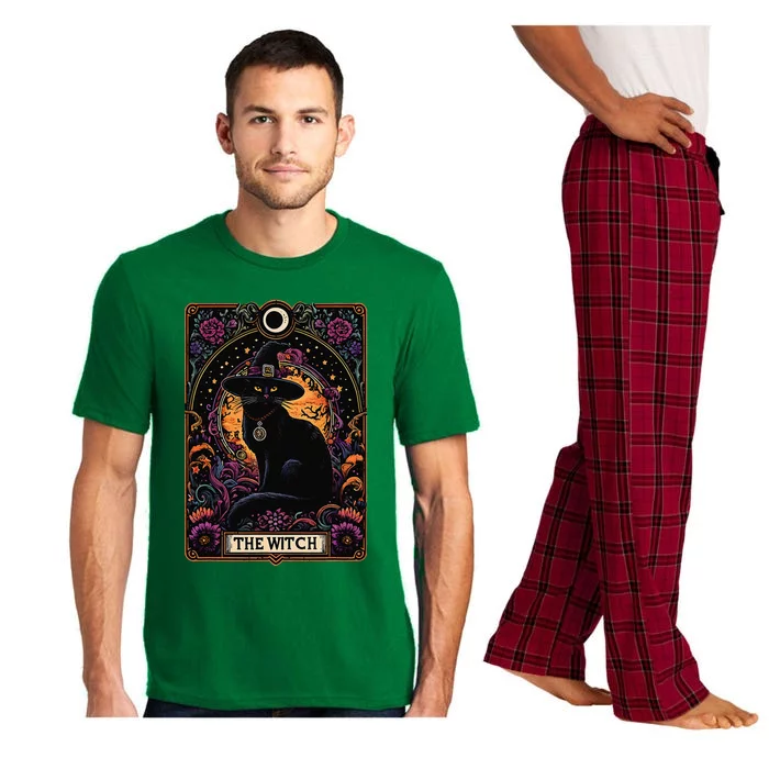 The Witch Cat Tarot Card Halloween Vintage Gothic Pajama Set