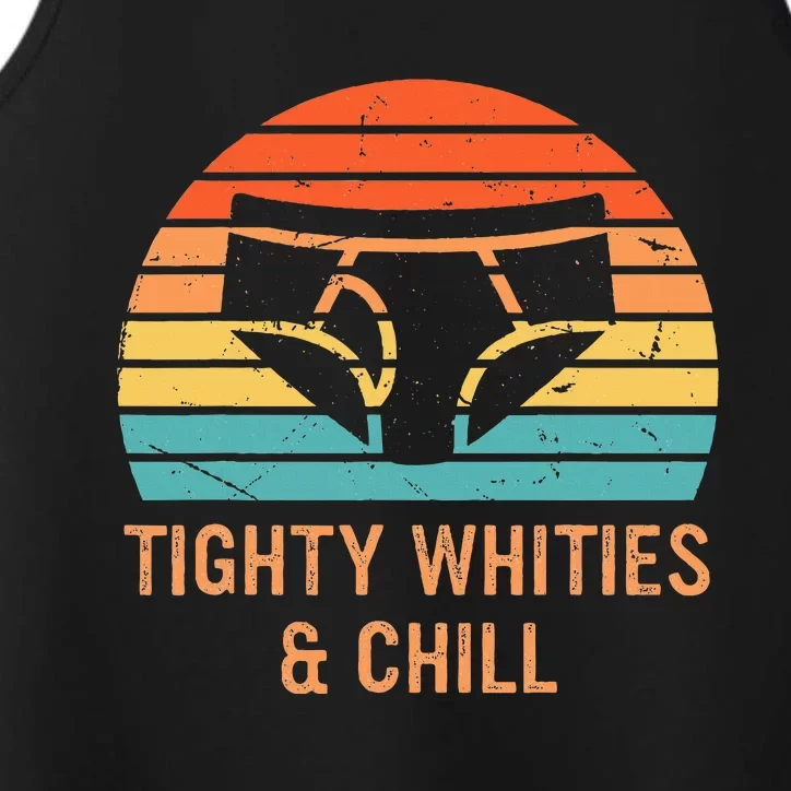 Tighty Whities & Chill Retro Sunset Performance Tank