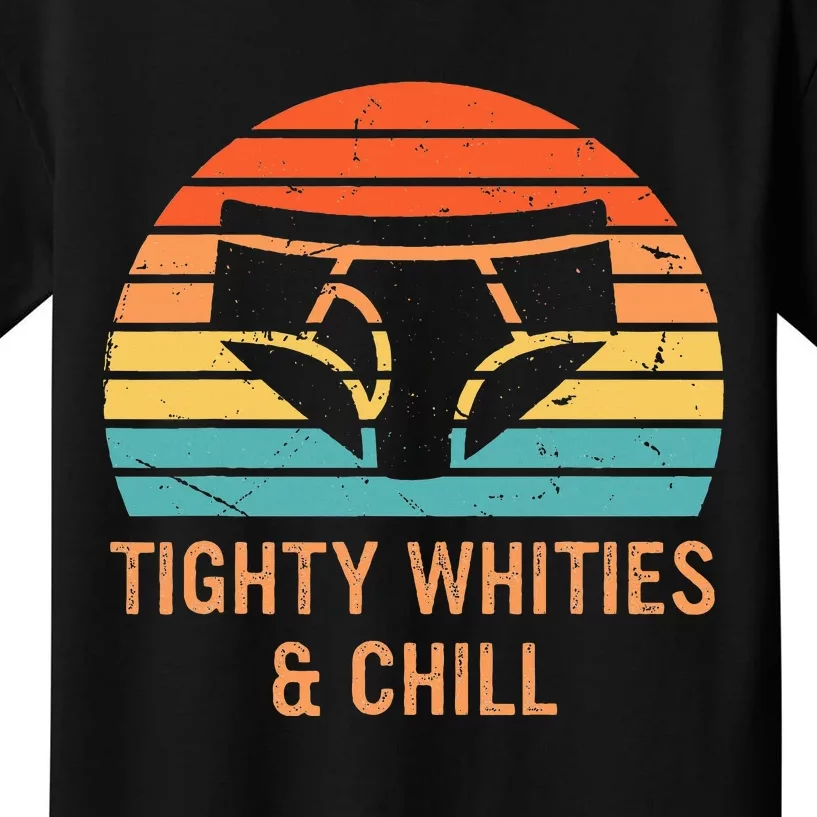 Tighty Whities & Chill Retro Sunset Kids T-Shirt