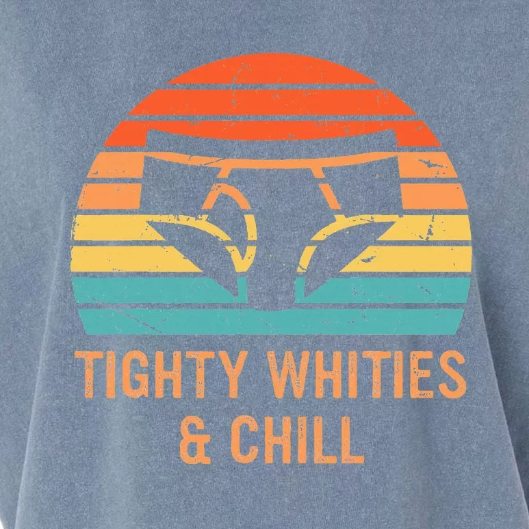 Tighty Whities & Chill Retro Sunset Garment-Dyed Women's Muscle Tee