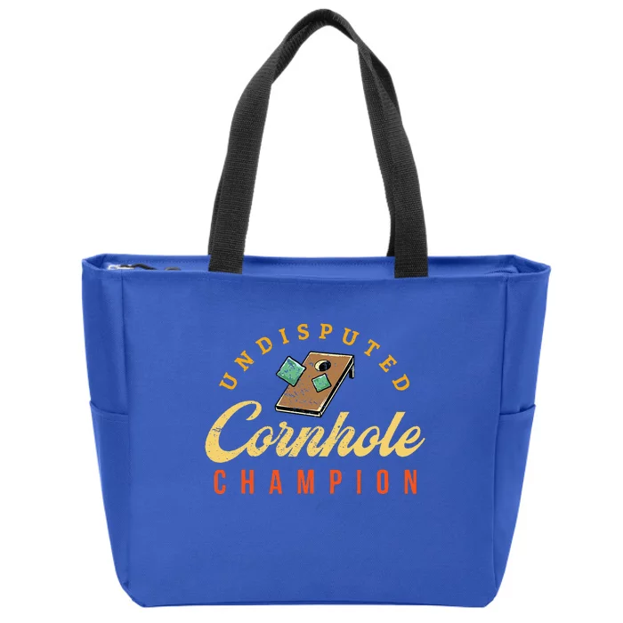 Tournament Win Cornhole Champion Corn Hole Champ Toss Game Zip Tote Bag