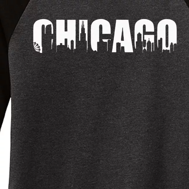 The Windy City Chicago Illinois Home City Women's Tri-Blend 3/4-Sleeve Raglan Shirt