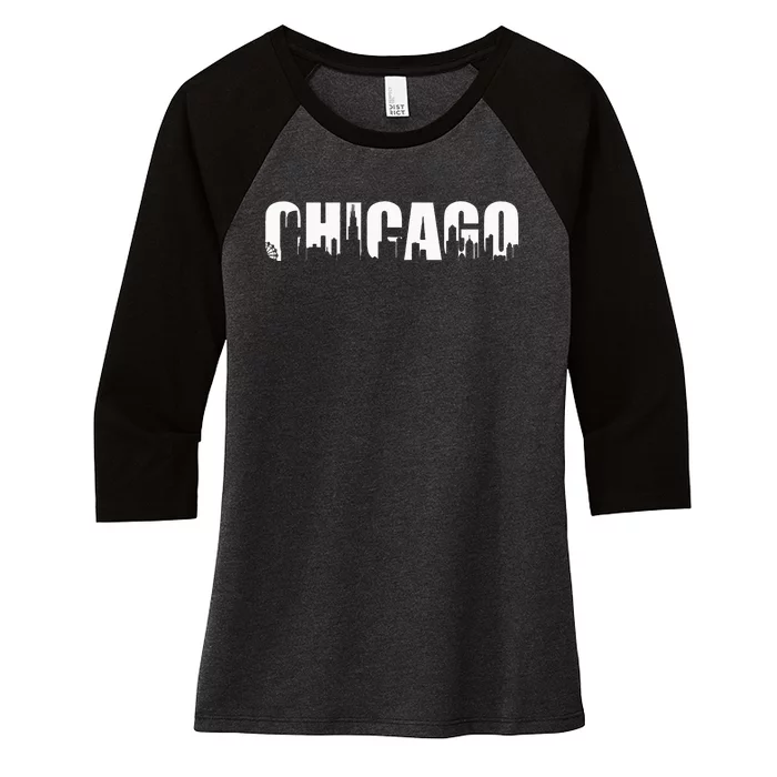 The Windy City Chicago Illinois Home City Women's Tri-Blend 3/4-Sleeve Raglan Shirt