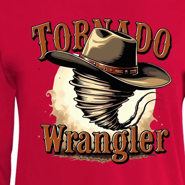 Tornado Wrangler Cowboy Wrangler Womens Cotton Relaxed Long Sleeve T-Shirt