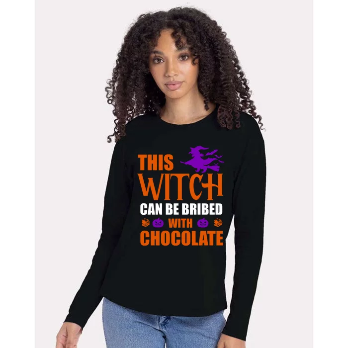 This Witch Can Be Bribed With Chocolate Womens Cotton Relaxed Long Sleeve T-Shirt