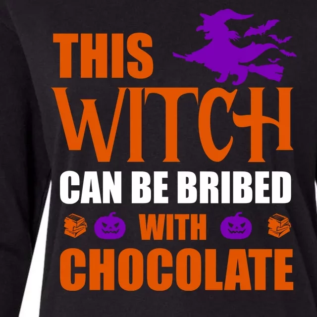 This Witch Can Be Bribed With Chocolate Womens Cotton Relaxed Long Sleeve T-Shirt