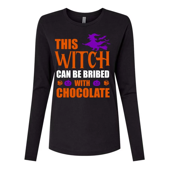 This Witch Can Be Bribed With Chocolate Womens Cotton Relaxed Long Sleeve T-Shirt