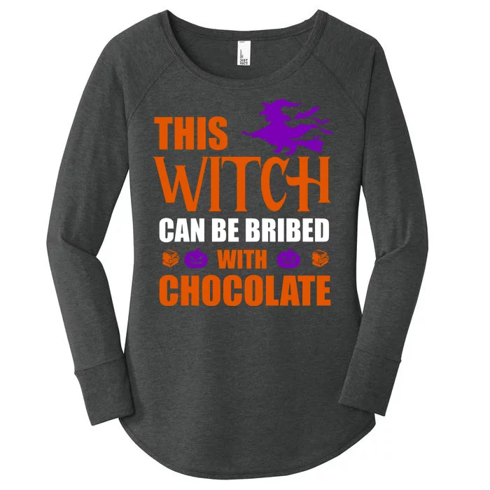 This Witch Can Be Bribed With Chocolate Women's Perfect Tri Tunic Long Sleeve Shirt