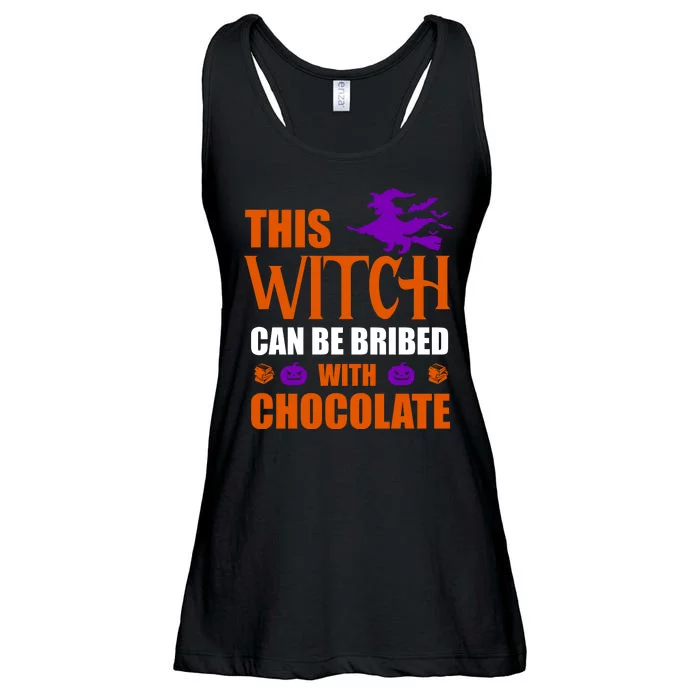 This Witch Can Be Bribed With Chocolate Ladies Essential Flowy Tank