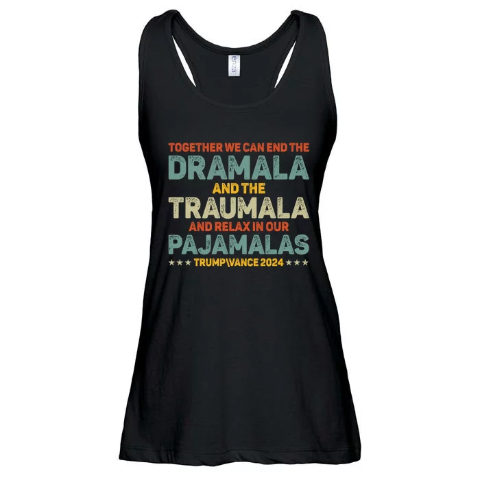 Together We Can End The Dramala And The Traumala Harris Walz Ladies Essential Flowy Tank