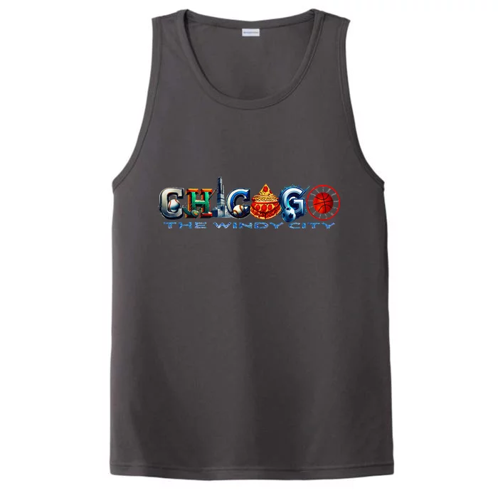 The Windy City A Chicago Sporting Team Fan A Fun Chicagoan Performance Tank