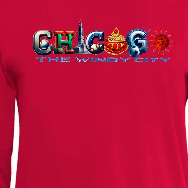 The Windy City A Chicago Sporting Team Fan A Fun Chicagoan Womens Cotton Relaxed Long Sleeve T-Shirt