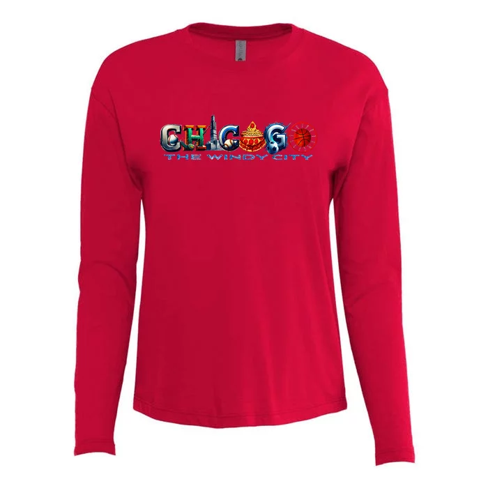 The Windy City A Chicago Sporting Team Fan A Fun Chicagoan Womens Cotton Relaxed Long Sleeve T-Shirt