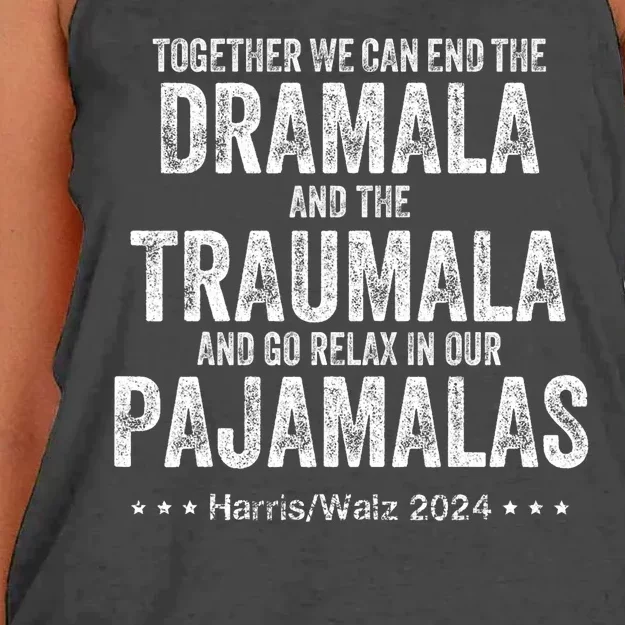 Together We Can End The Dramala And The Traumala Women's Knotted Racerback Tank