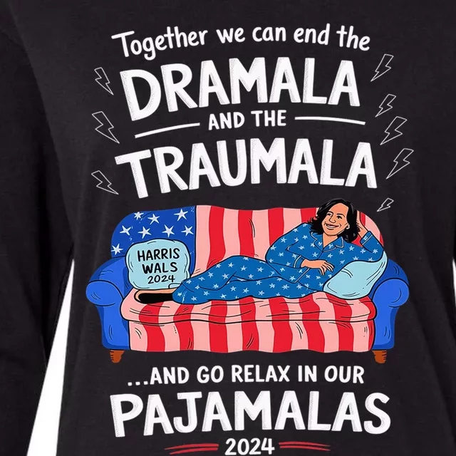 Together We Can End The Dramala And The Traumala Funny Womens Cotton Relaxed Long Sleeve T-Shirt