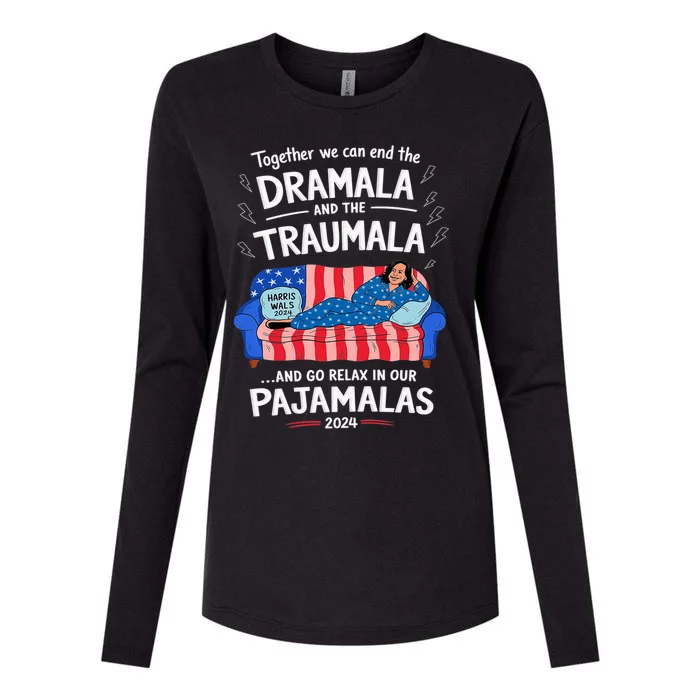 Together We Can End The Dramala And The Traumala Funny Womens Cotton Relaxed Long Sleeve T-Shirt