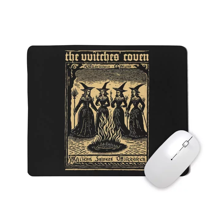 The Witches Coven Witchcraft 1720 Woodcut Imagery Mousepad