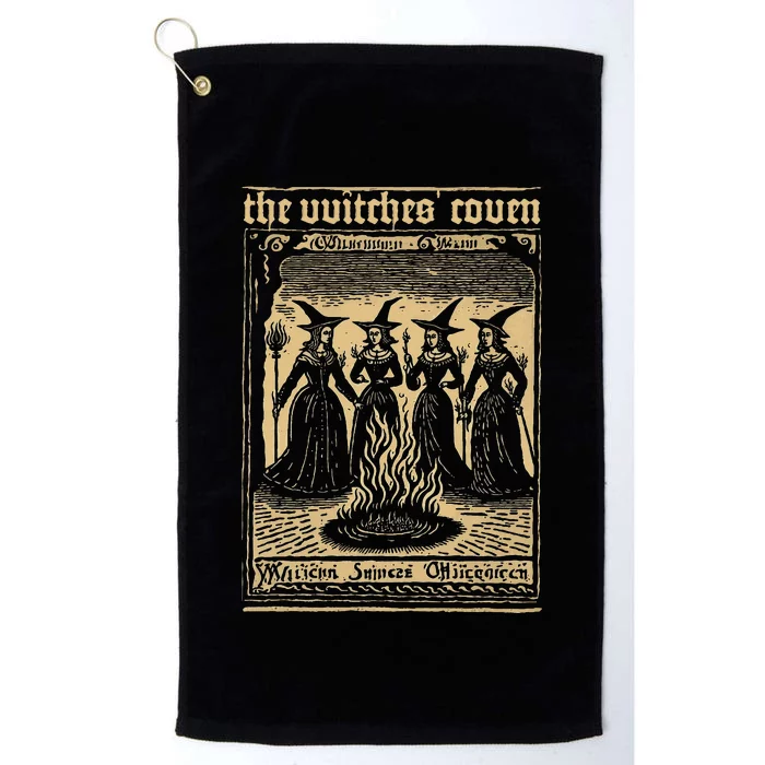 The Witches Coven Witchcraft 1720 Woodcut Imagery Platinum Collection Golf Towel