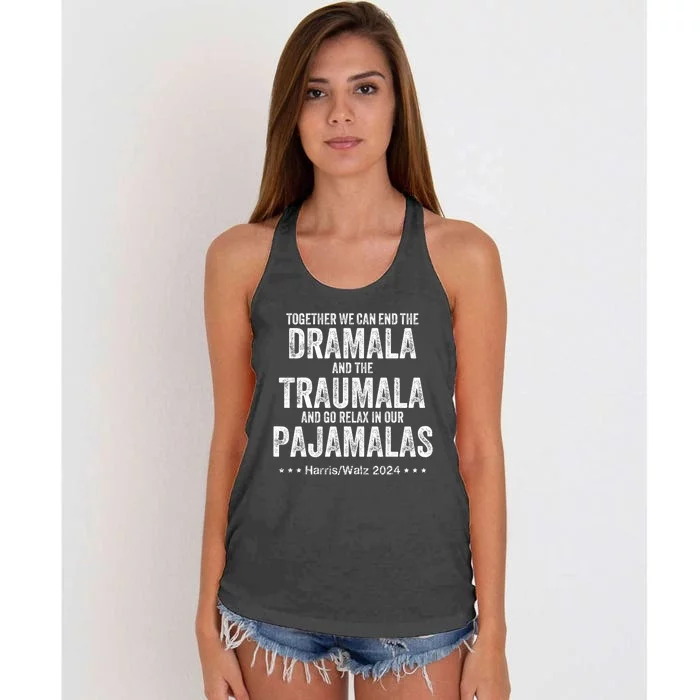 Together We Can End The Dramala And The Traumala Women's Knotted Racerback Tank