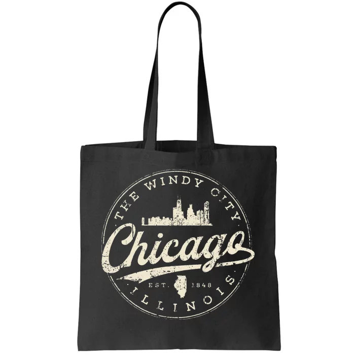 The Windy City Vintage Chicago Illinois Gifts Chi Town Tote Bag