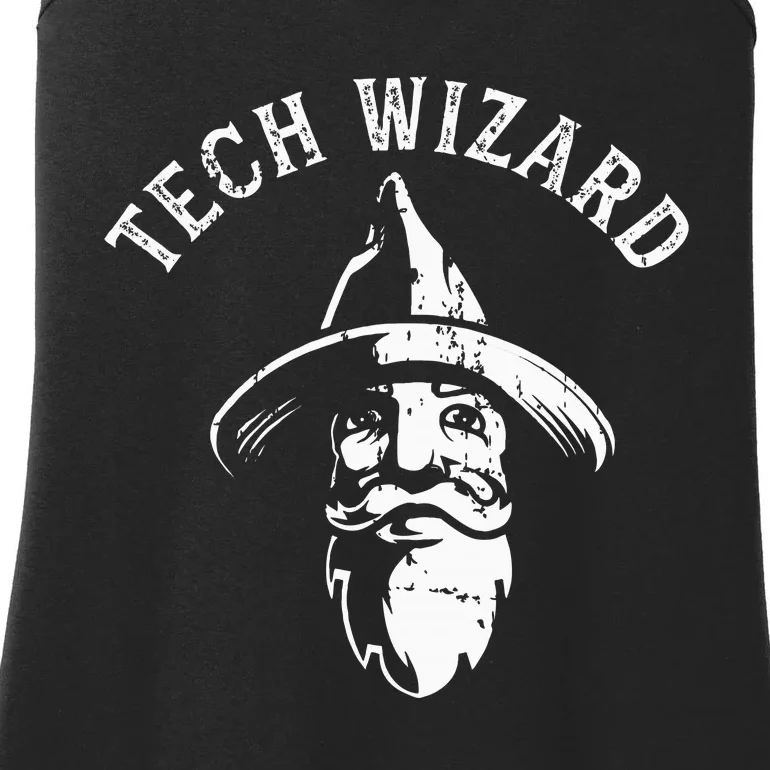 Tech Wizard Cool Technology I.T. Computer Whiz Techie Geek Ladies Essential Tank