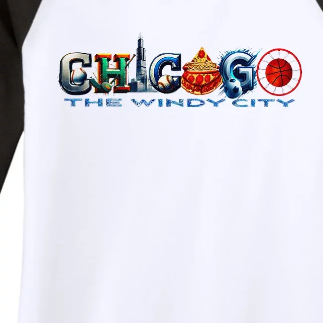 The Windy City A Chicago Sporting Team Fan A Fun Chicagoan Women's Tri-Blend 3/4-Sleeve Raglan Shirt