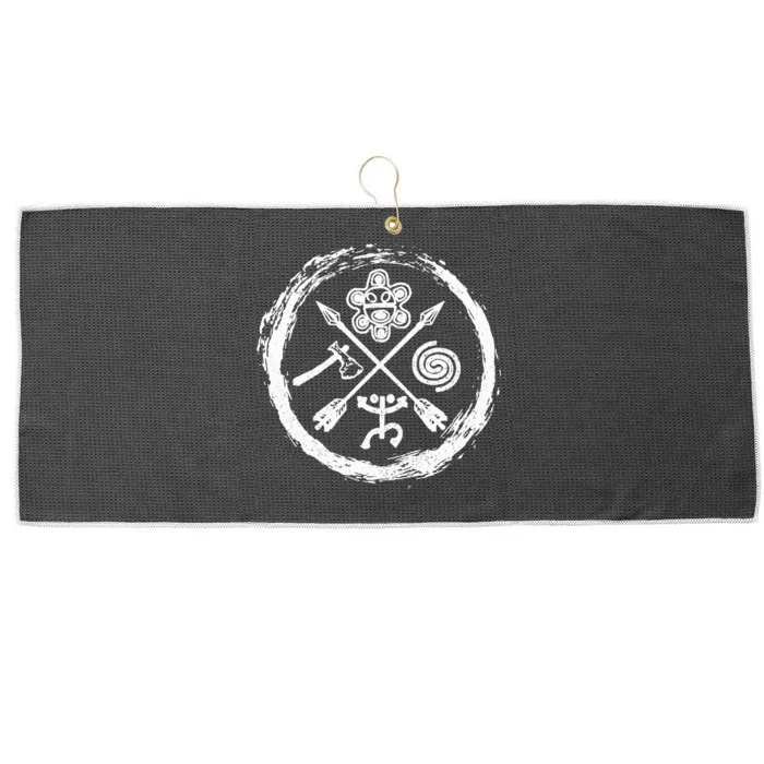 Taino Warrior Coqui Sun Puerto Rico Taina Boricua Boriken Large Microfiber Waffle Golf Towel