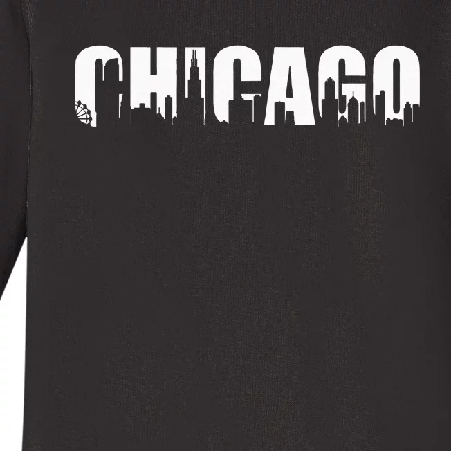 The Windy City Chicago Illinois Home City Baby Long Sleeve Bodysuit