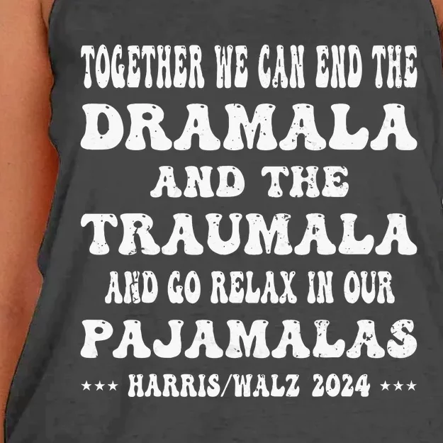 Together We Can End The Dramala Funny Pajamas Women's Knotted Racerback Tank